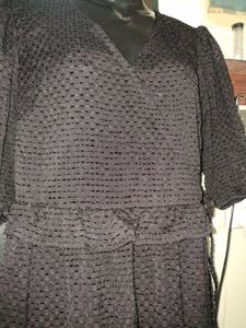 Elegant Black Textured Gown