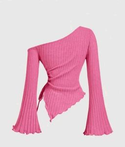 Hot Pink One-Shoulder Ruched Top
