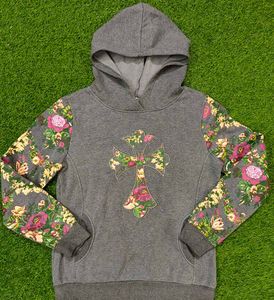 Imported Floral Print Hoodie