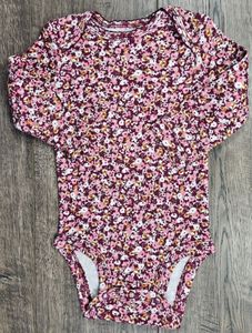 carter’s branded Floral Long Sleeve Baby Bodysuit