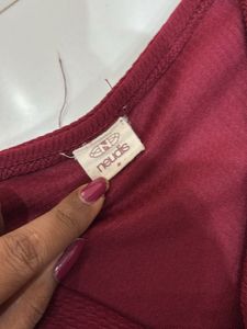 Chic Burgundy Wrap Top