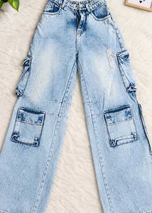 Light Wash Cargo Jeans
