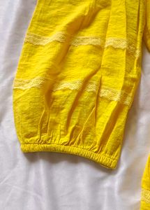 Rareism Yellow Tiered Mini Dress