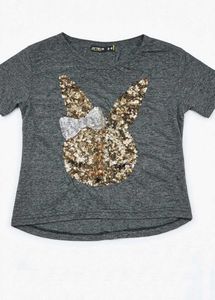 Girls Sequined Bunny T-Shirt