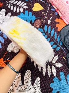 Fuzzy White cap for haldi
