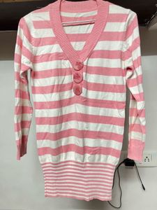 Striped Button Sweater🩷🩷
