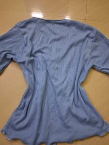 Light Blue Tie-Front Cardigan