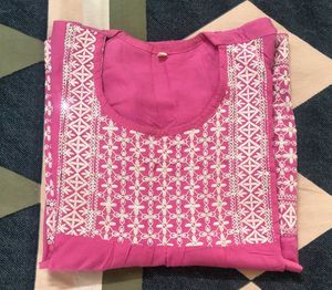 Pink Embroidered Kurta