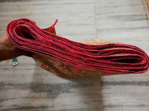 Heavy Festive Pink Silk Gota Patti Border.