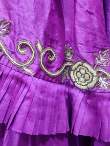 Beautiful White Hand Work Three Layer Flairy Lehan