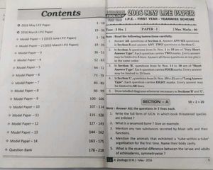 Zoology Textbook Intermediate First Year Model
