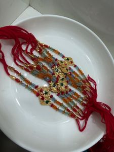 Set of 12 Beaded Gold-Tone Rakhi Bracelets
