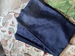 Elegant Navy Blue Embellished Saree