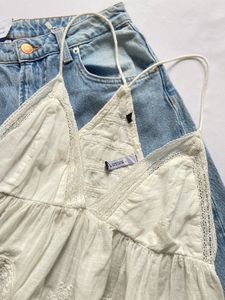 White Embroidered Camisole Top