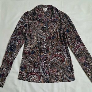 Y2k Vintage 2000s Pleated Embellished Shirt Top