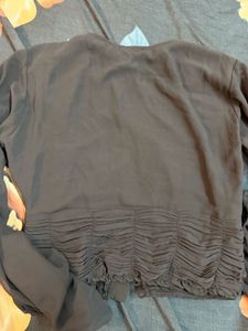 GDB Chic Black Sheer Sleeve Top