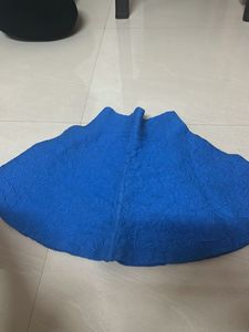 blue textured skirt