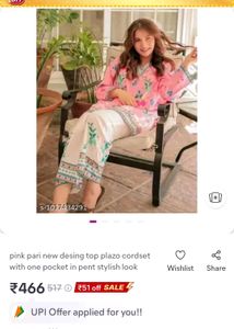 Stylish Pink Floral Kurta Palazzo Set