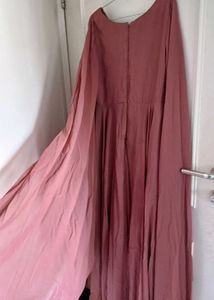 Flowing Dusty Rose Bell Sleeves Maternity Dress