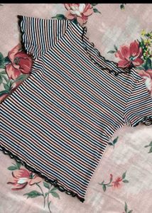 Striped Ruffle Tee 🌷