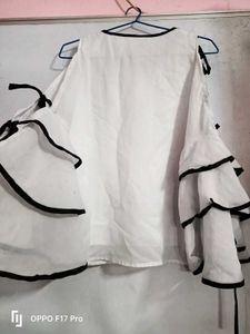 Chic White Bell Sleeve Top