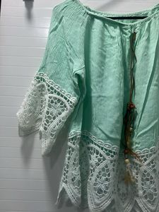 Boho Crochet Lace Trim Blouse