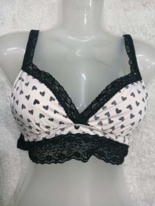 Heart Print 🇲🇾🆕Lace Trim Bralette