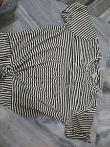 Striped Twist Front Top