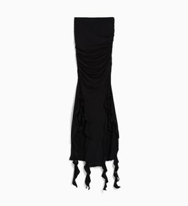 Chic Black Ruched tube Dress
