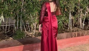 Stunning Red Sequinned Saree