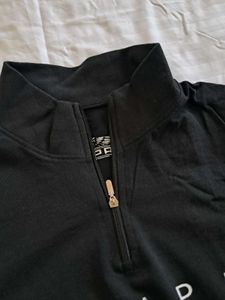 Men's Black Zip Neck T-Shirt