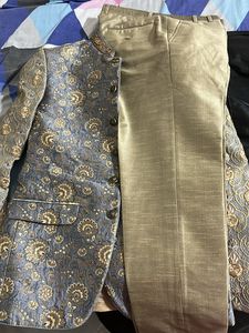 Men's Blue &amp; Gold Brocade Jacket