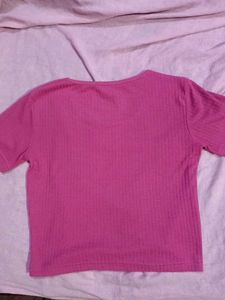 Ribbed Pink Crop Top