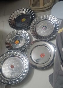 Set of 5 different Stainless Steel Plates