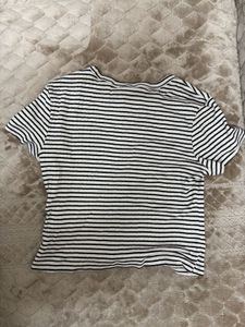 H&amp;M Striped Cropped T-Shirt