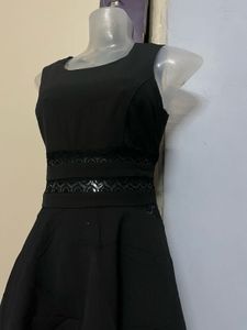 Chic Black Sleeveless Fit &amp; Flare Dress