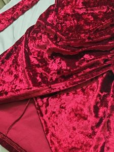 Women's Velvet Ruched Mini Dress