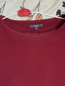 Maroon Bell Sleeve Top
