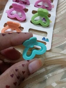 💞🎀Cute Heart Hair Claw Clips Set 6🎀💞