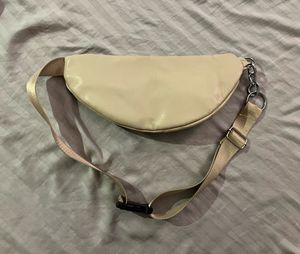 Beige Zipper Waist Bag