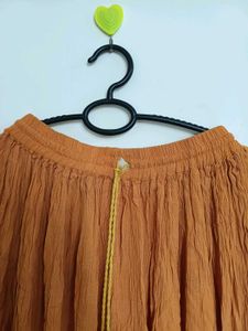Boho Orange Crinkle Skirt