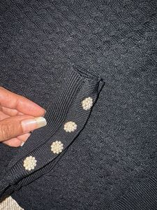 Zara Black Textured Knit Top