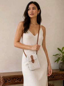 Woven Rattan Crossbody Bag (New)