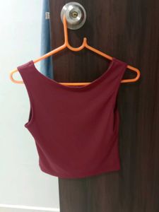 Burgundy Ruched Tank Top