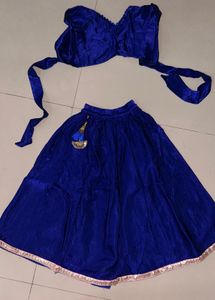 Royal Blue Velvet Lehenga Choli