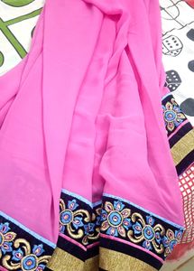 Stunning Blue Ombre Saree with three color