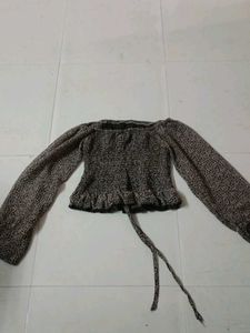 Off-Shoulder Smocked Crop Top