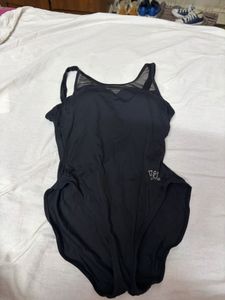 Black One-Piece Swimsuit with Padded Cups &amp; Mesh