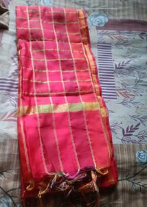 Vibrant Red &amp; Orange Checked Dupatta 😍