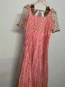 Elegant Pink Embellished Gown